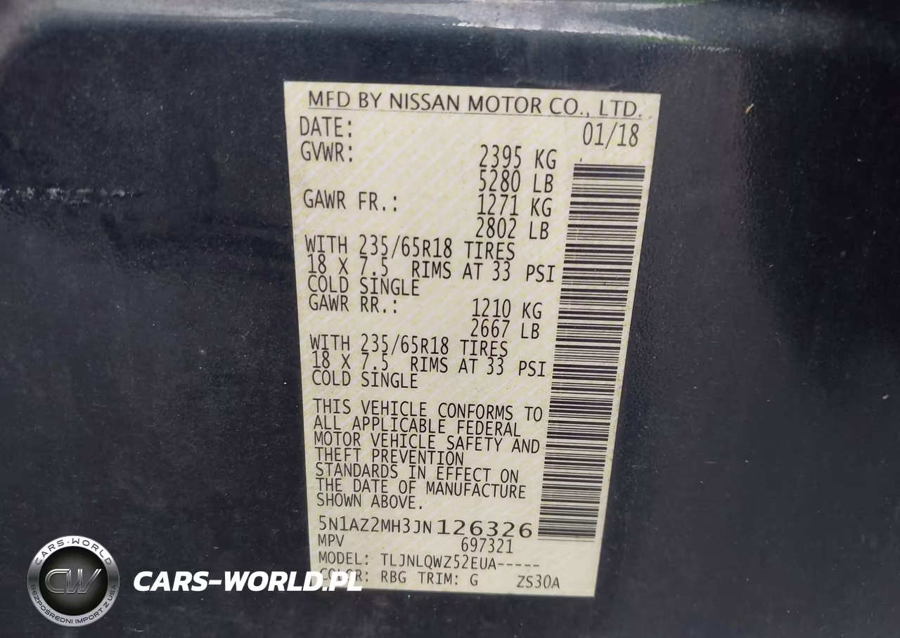 2018 Nissan Murano Sv VIN:5N1AZ2MH3JN126326 - 9