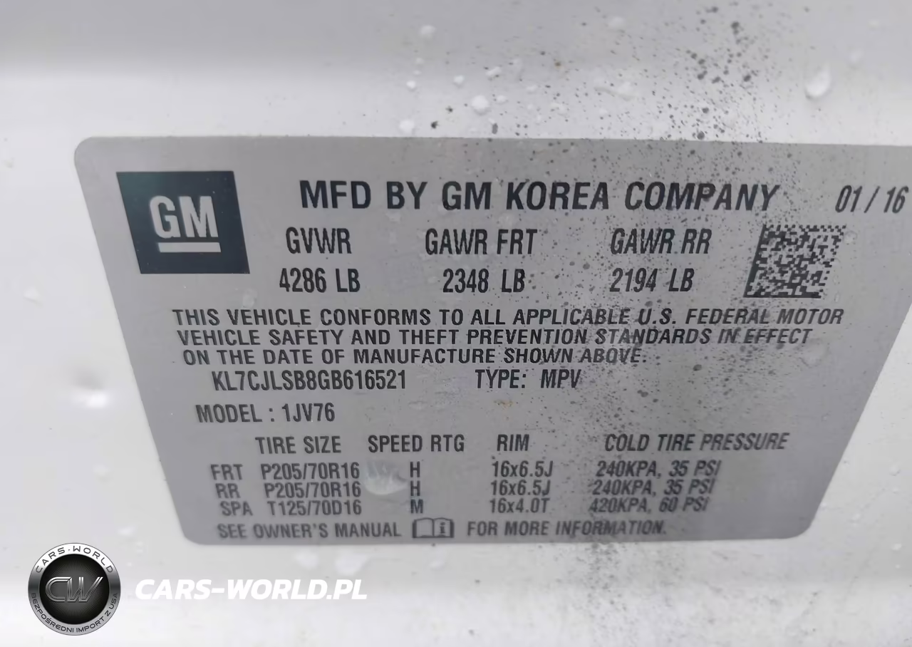2016 Chevrolet Trax Lt VIN:KL7CJLSB8GB616521 - 9