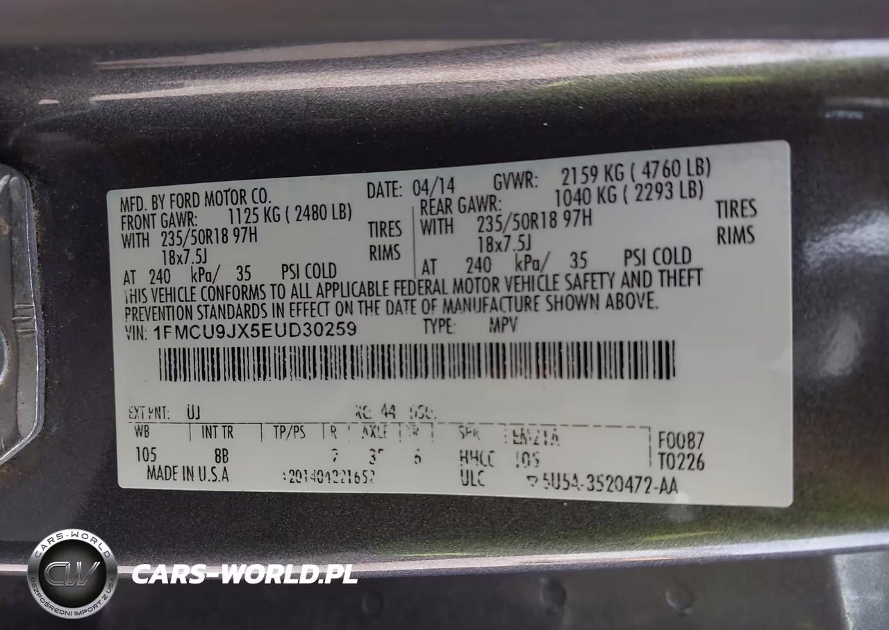 2014 Ford Escape Titanium VIN:1FMCU9JX5EUD30259 - 9