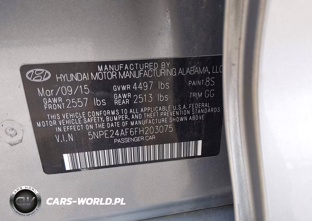 2015 Hyundai Sonata Se VIN:5NPE24AF6FH203075 - 9