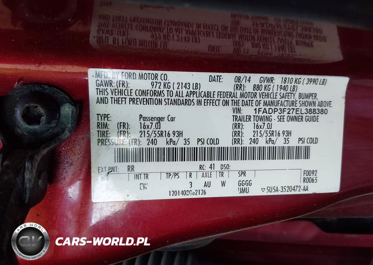 2014 Ford Focus Se VIN:1FADP3F27EL388380 - 9