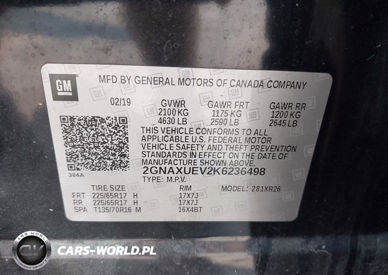2019 Chevrolet Equinox Lt VIN:2GNAXUEV2K6236498 - 9