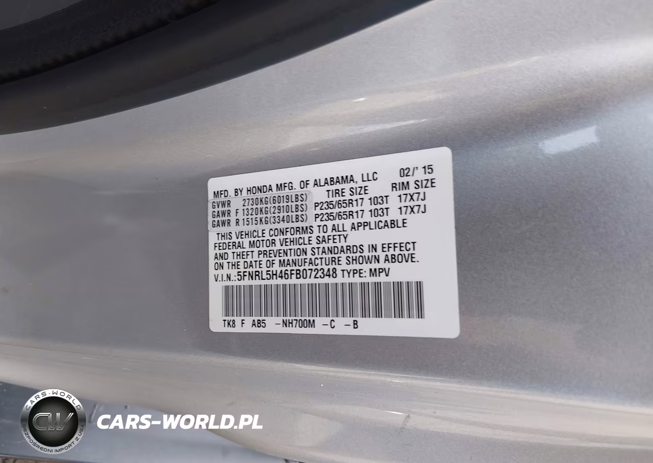 2015 Honda Odyssey Ex VIN:5FNRL5H46FB072348 - 9