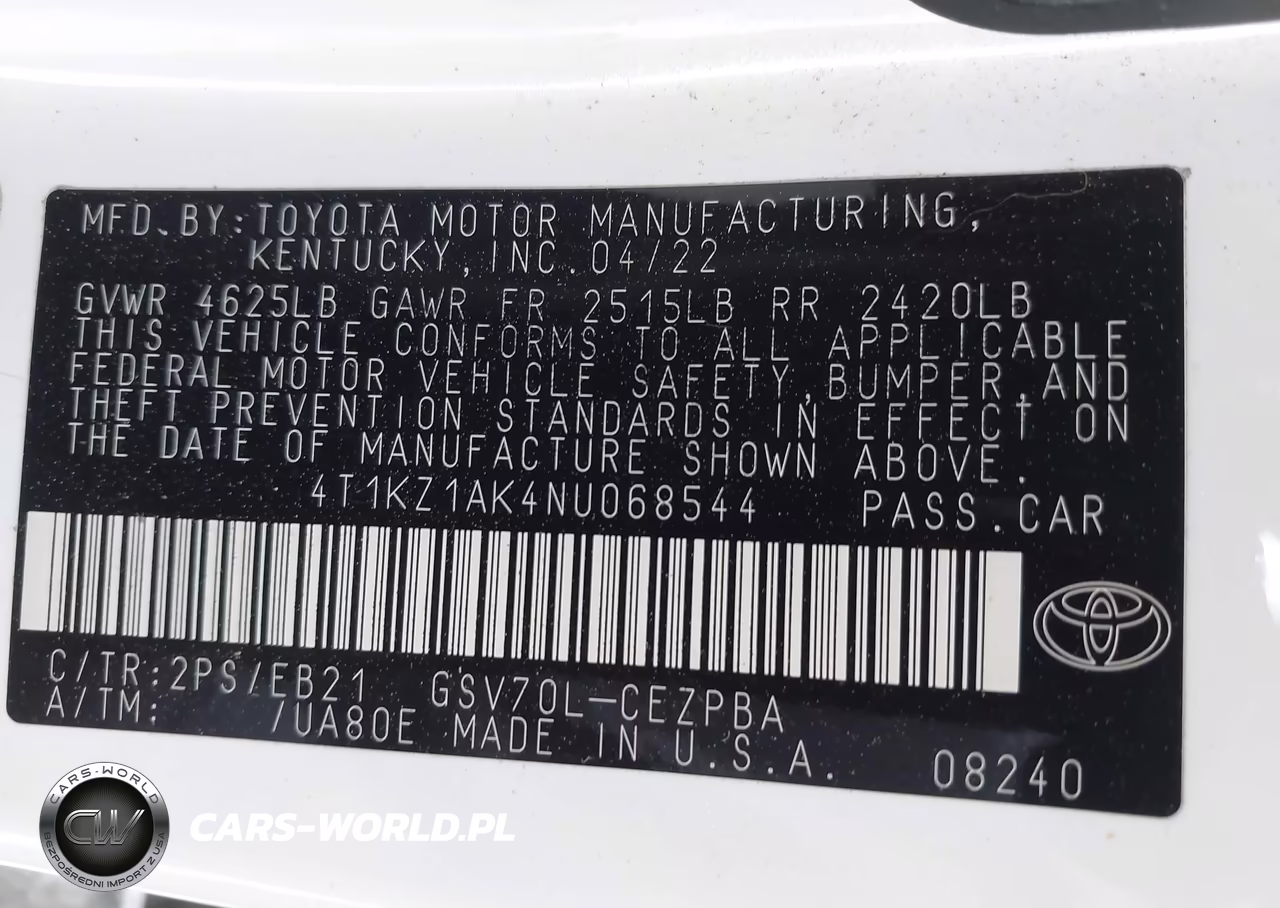2022 Toyota Camry Trd VIN:4T1KZ1AK4NU068544 - 9