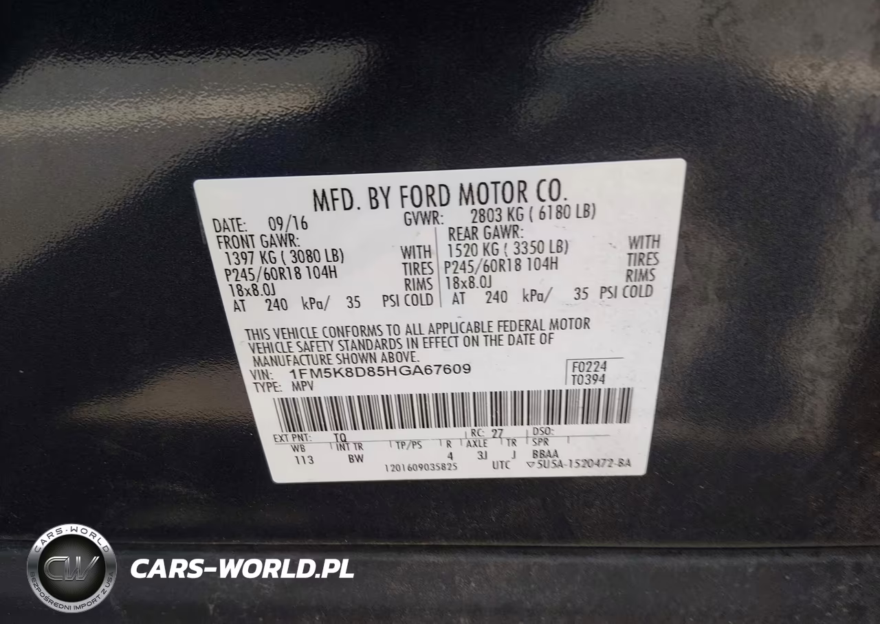 2017 Ford Explorer Xlt VIN:1FM5K8D85HGA67609 - 9