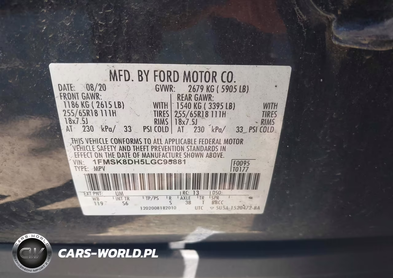 2020 Ford Explorer Xlt VIN:1FMSK8DH5LGC95881 - 9