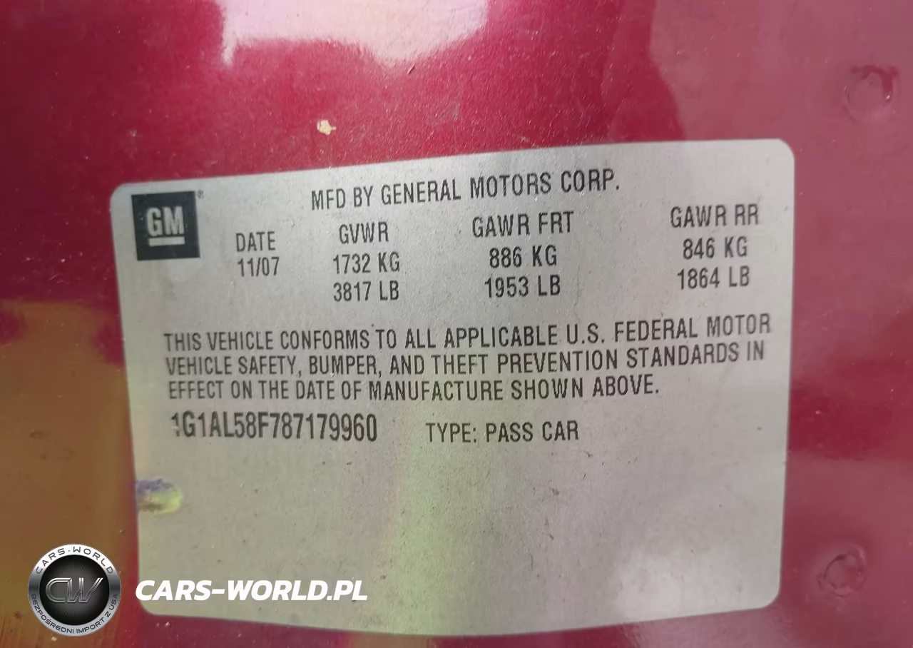 2008 Chevrolet Cobalt Lt VIN:1G1AL58F787179960 - 9