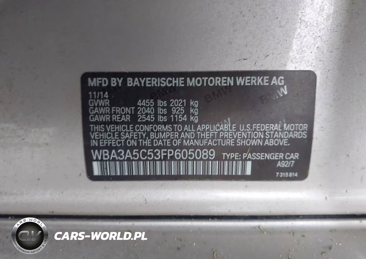 2015 BMW 328I VIN:WBA3A5C53FP605089 - 9
