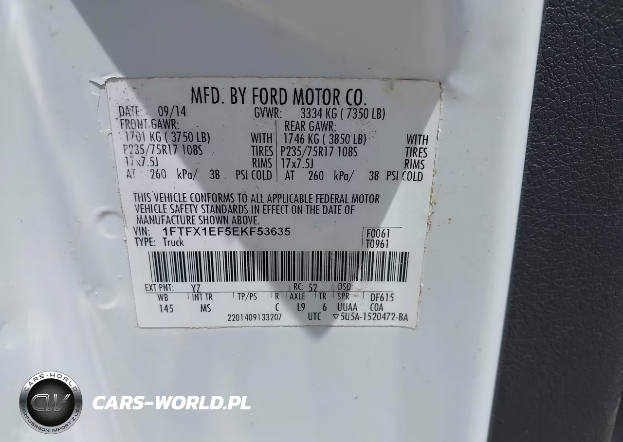 2014 Ford F-150 Xlt VIN:1FTFX1EF5EKF53635 - 9