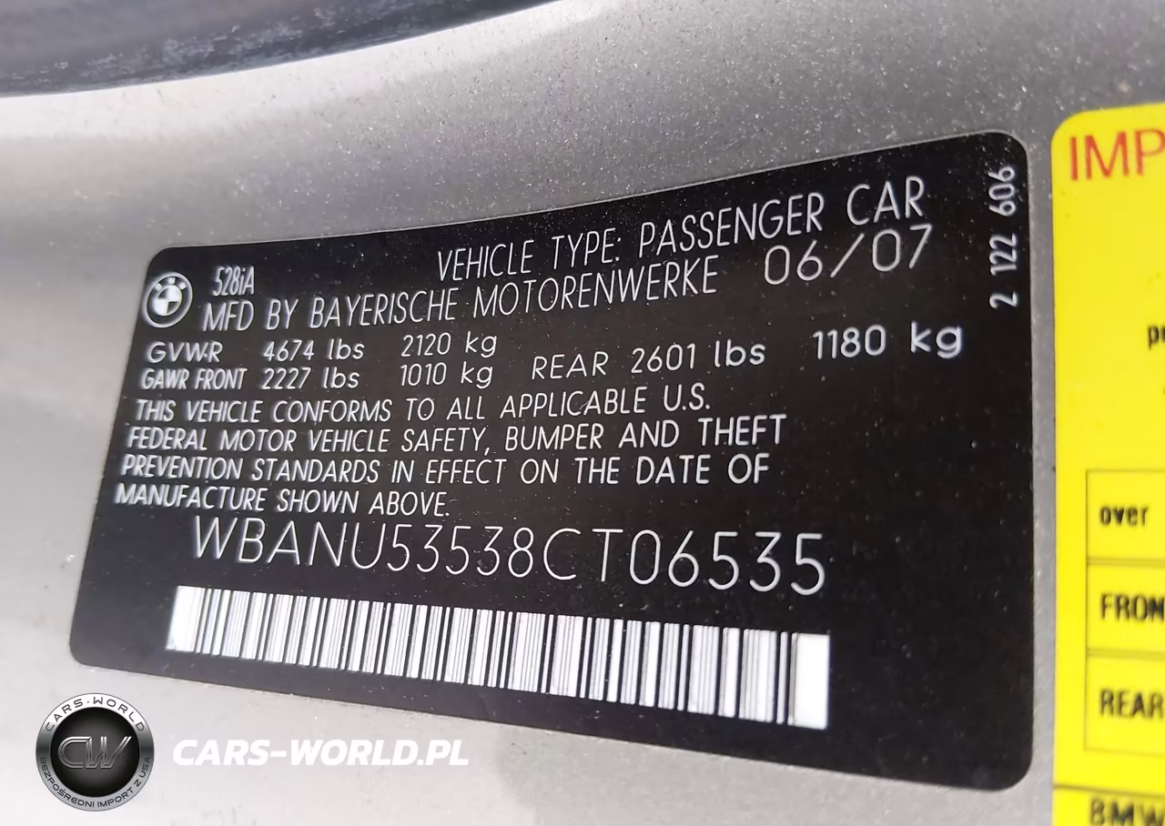 2008 BMW 528I VIN:WBANU53538CT06535 - 9