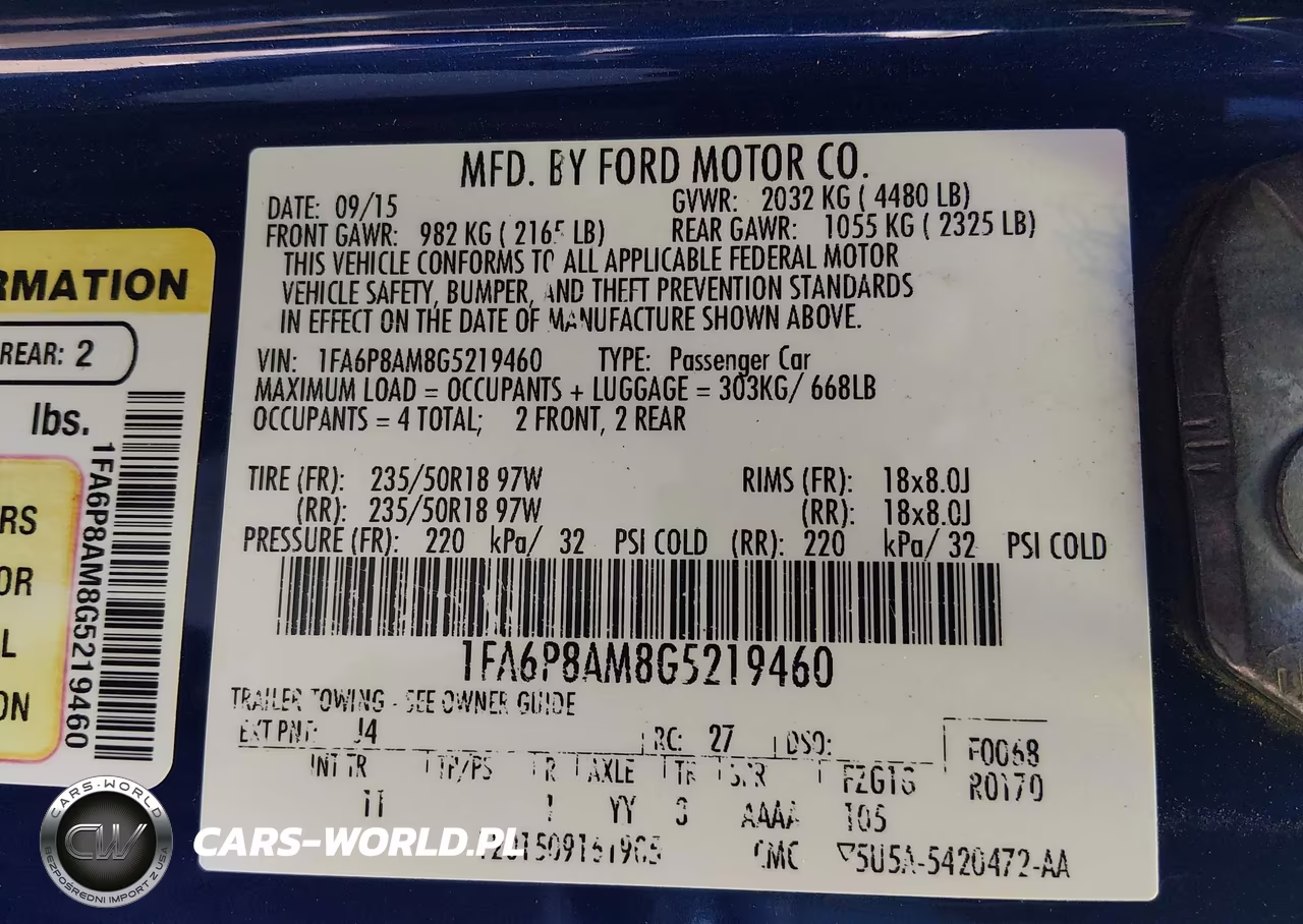 2016 Ford Mustang V6 VIN:1FA6P8AM8G5219460 - 9