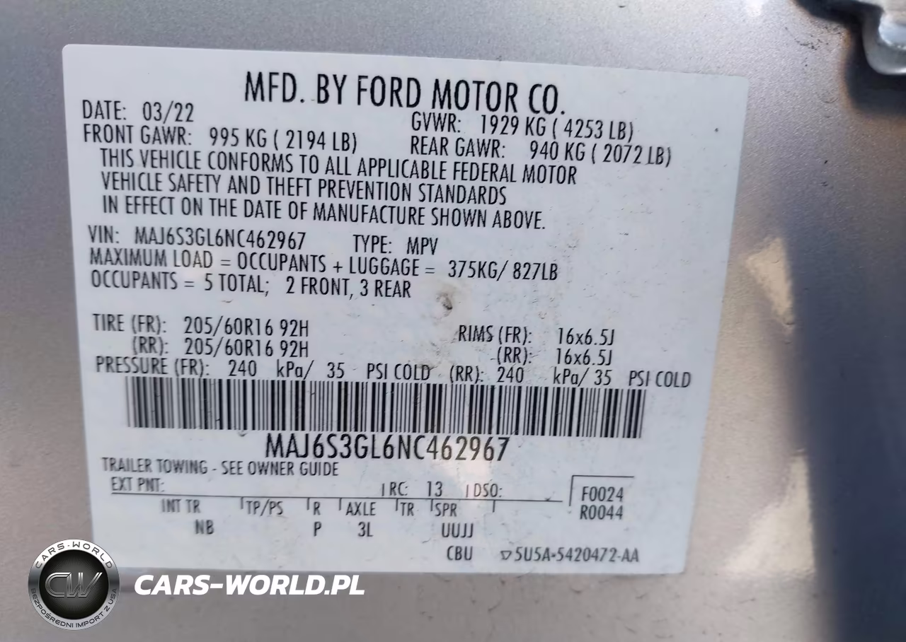 2022 Ford Ecosport Se VIN:MAJ6S3GL6NC462967 - 9