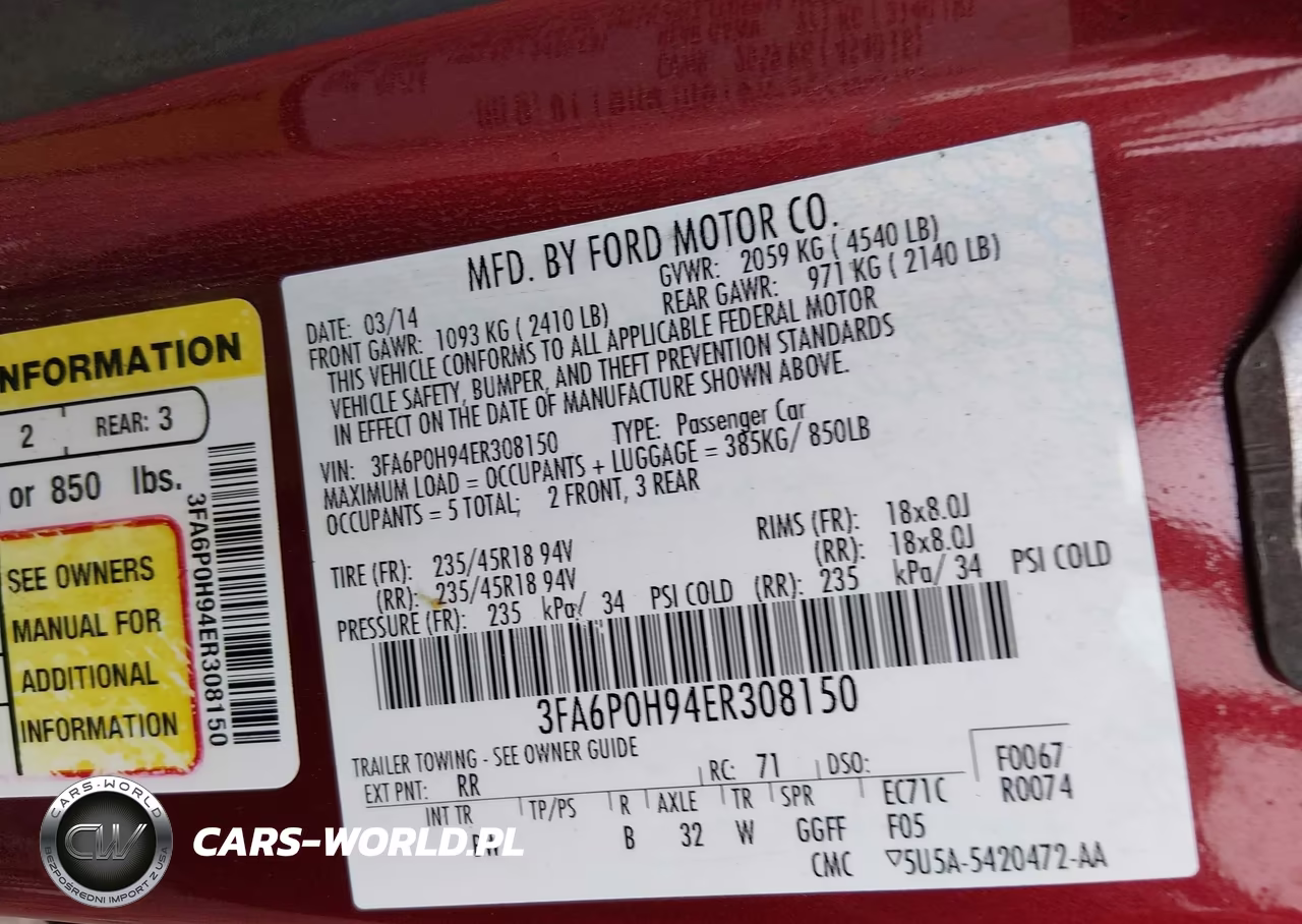2014 Ford Fusion Se VIN:3FA6P0H94ER308150 - 9