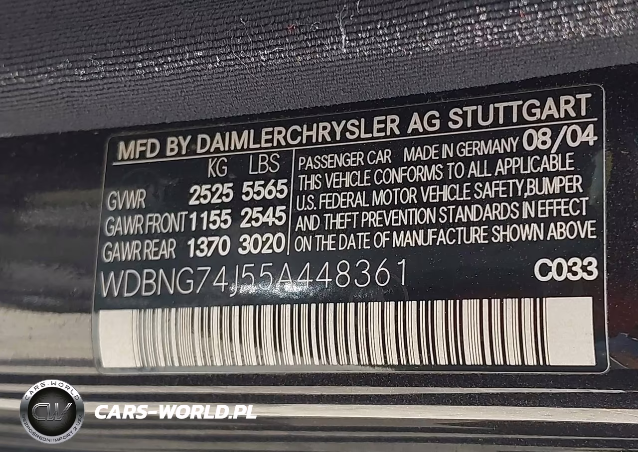 2005 Mercedes-Benz S 55 Amg VIN:WDBNG74J55A448361 - 9