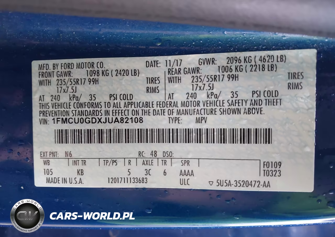 2018 Ford Escape Se VIN:1FMCU0GDXJUA82108 - 9