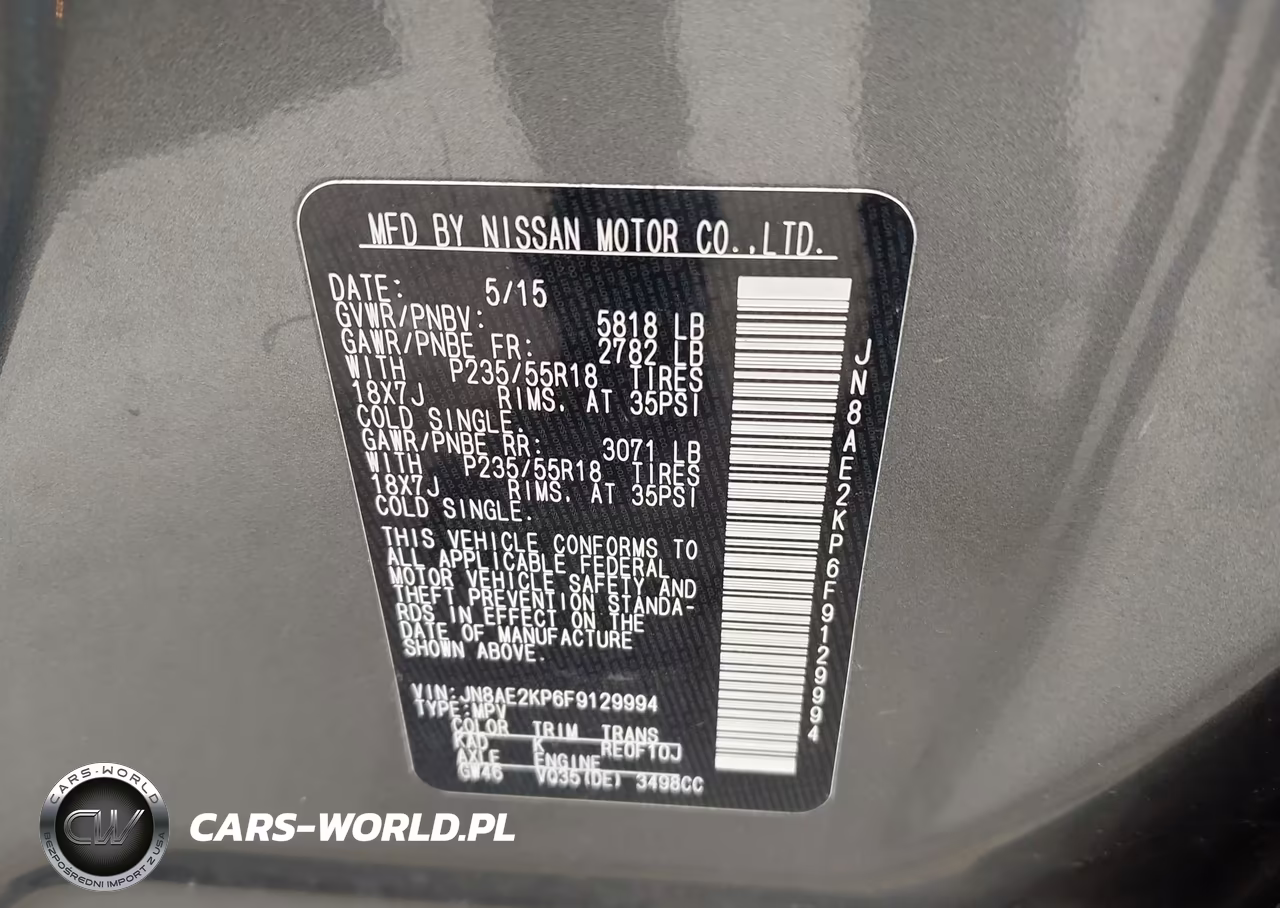 2015 Nissan Quest Sl VIN:JN8AE2KP6F9129994 - 9