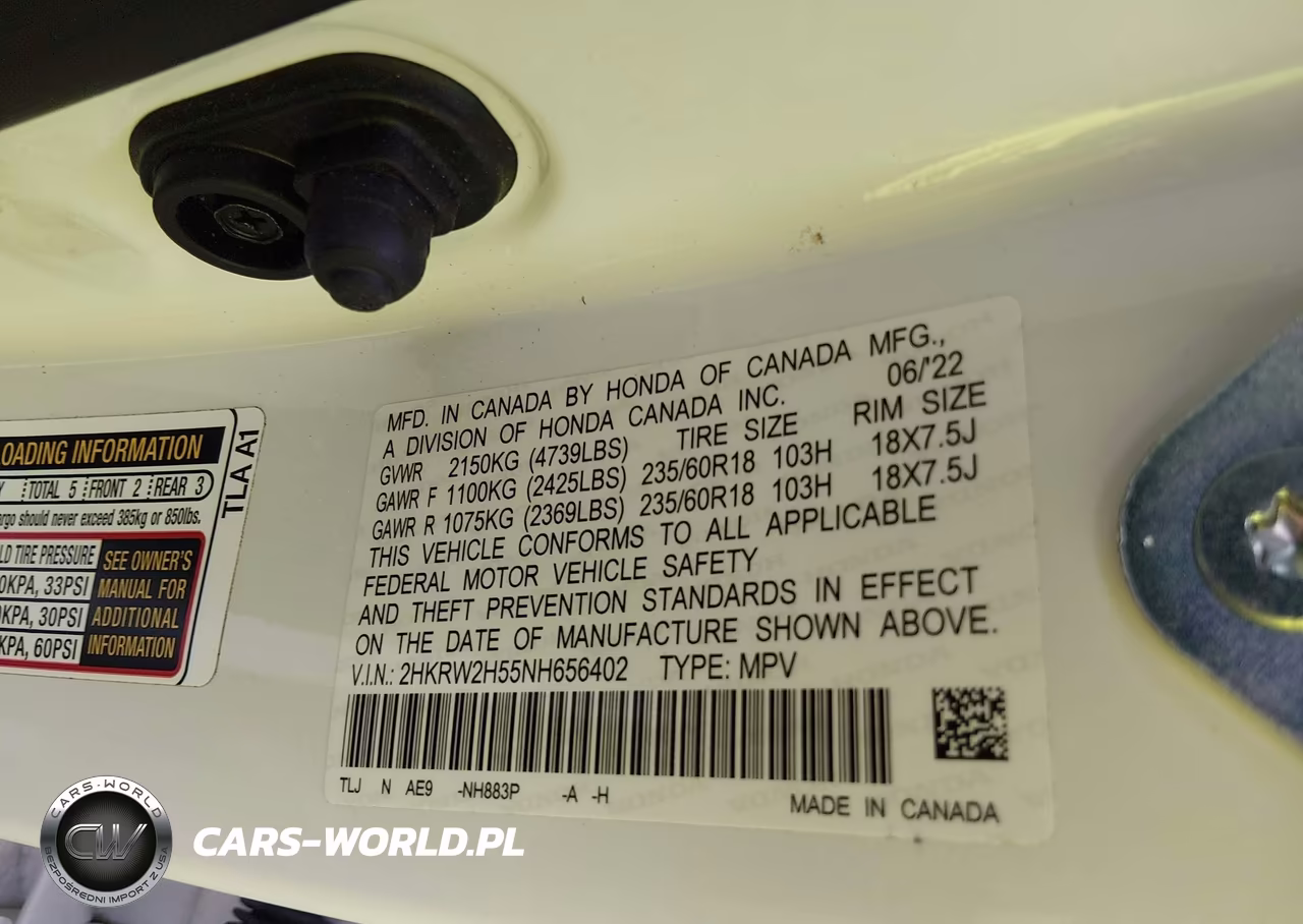 2022 Honda Cr-V Awd Ex VIN:2HKRW2H55NH656402 - 9