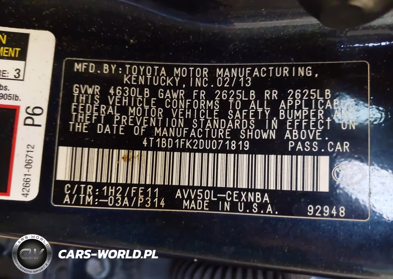2013 Toyota Camry Hybrid Le VIN:4T1BD1FK2DU071819 - 9
