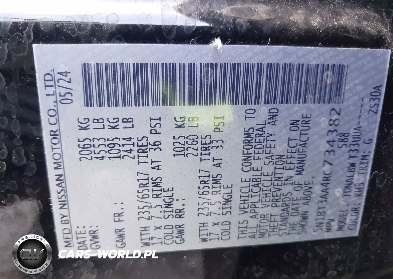 2024 Nissan Rogue S Fwd VIN:5N1BT3AA4RC734382 - 9