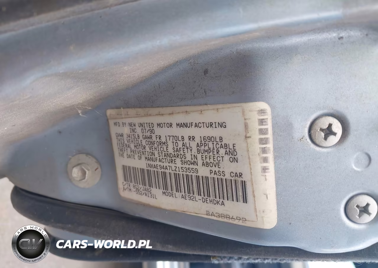 1990 Toyota Corolla Dlx VIN:1NXAE94A7LZ153559 - 9