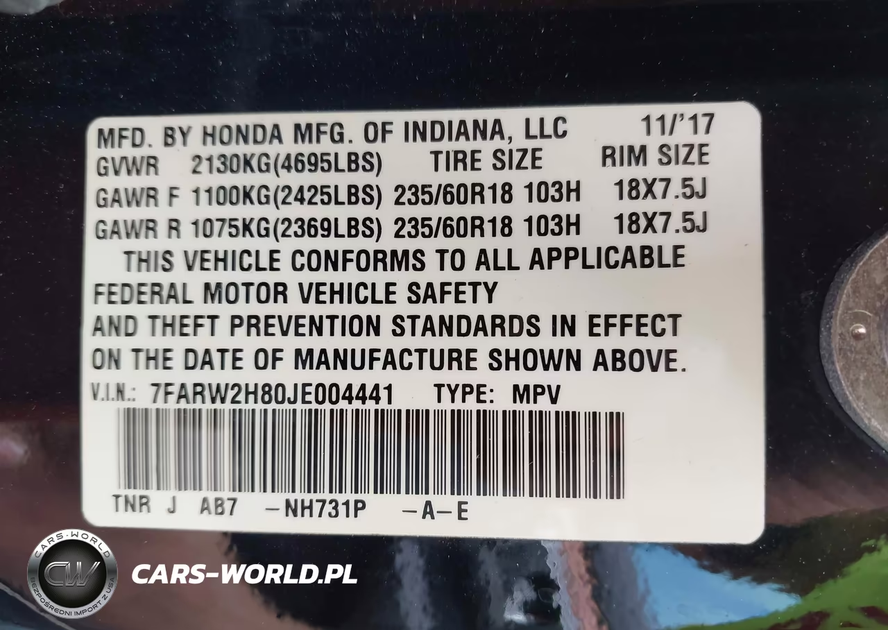 2018 Honda Cr-V Ex-L-Ex-L Navi VIN:7FARW2H80JE004441 - 9