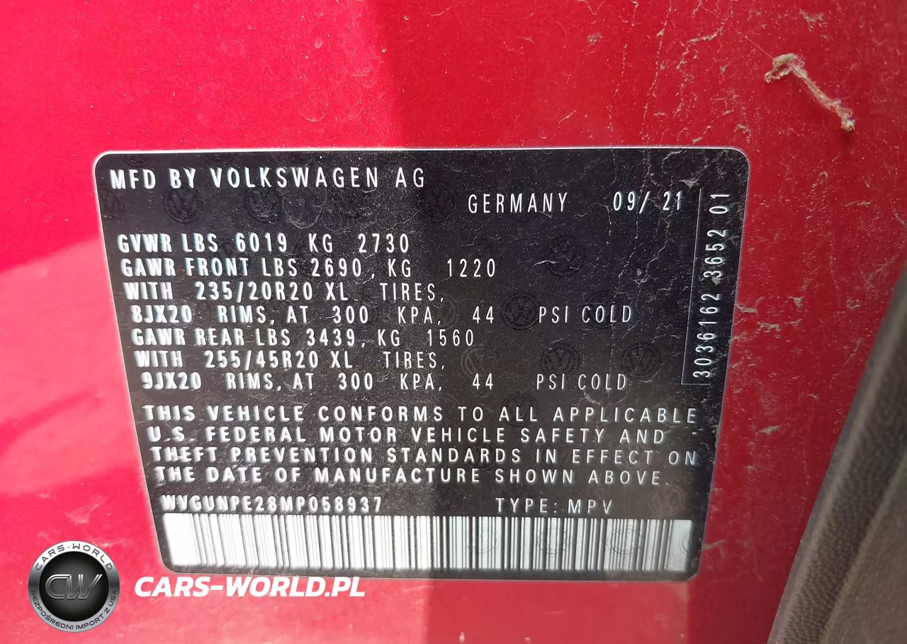 2021 Volkswagen Id.4 Awd Pro S VIN:WVGUNPE28MP058937 - 9
