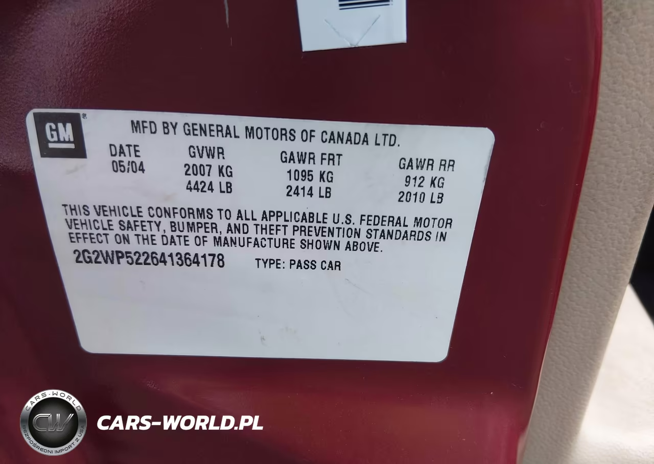 2004 Pontiac Grand Prix Gt1 VIN:2G2WP522641364178 - 9