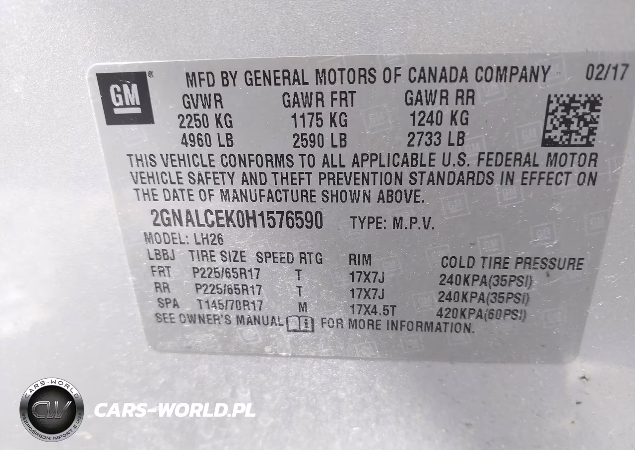 2017 Chevrolet Equinox Lt VIN:2GNALCEK0H1576590 - 9