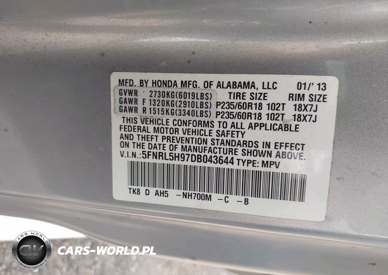 2013 Honda Odyssey Touring-Touring Elite VIN:5FNRL5H97DB043644 - 9