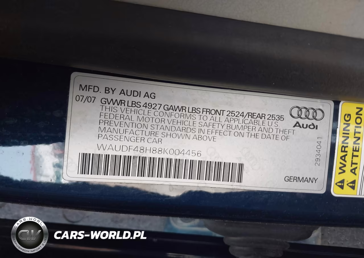 2008 Audi A4 2.0T VIN:WAUDF48H88K004456 - 9