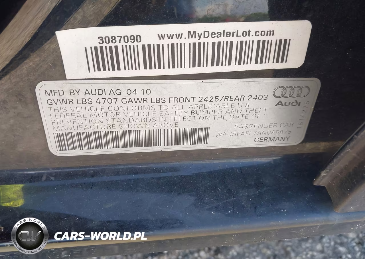 2010 Audi A4 2.0T Premium VIN:WAUAFAFL7AN065875 - 9
