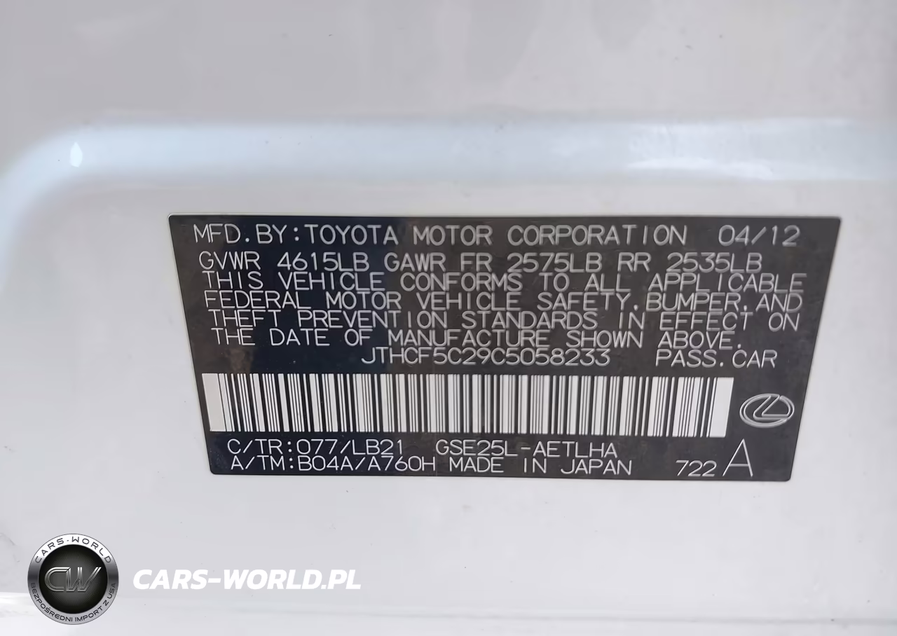 2012 Lexus Is 250 VIN:JTHCF5C29C5058233 - 9