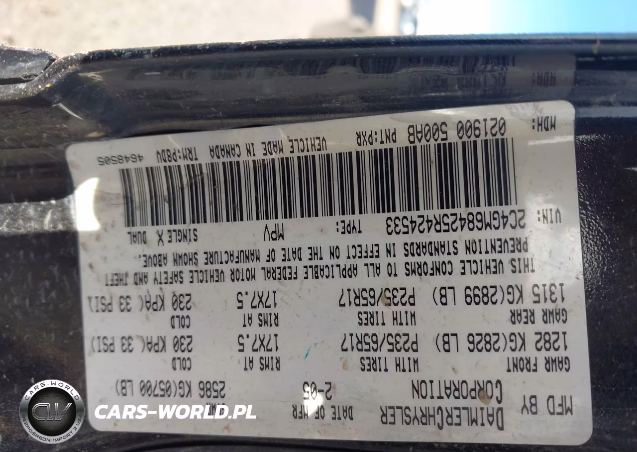 2005 Chrysler Pacifica Touring VIN:2C4GM68425R424533 - 9