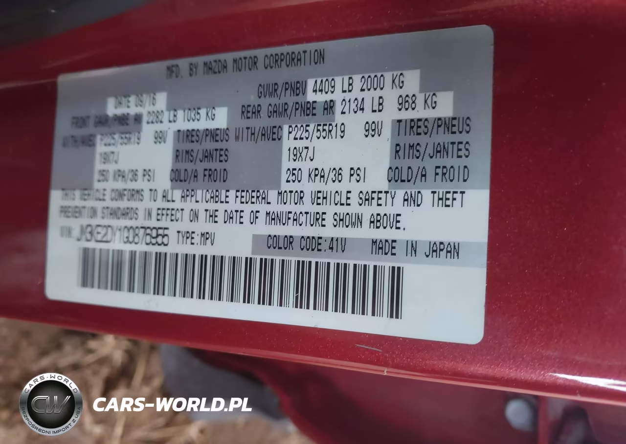 2016 Mazda Cx-5 Grand Touring VIN:JM3KE2DY1G0876955 - 9