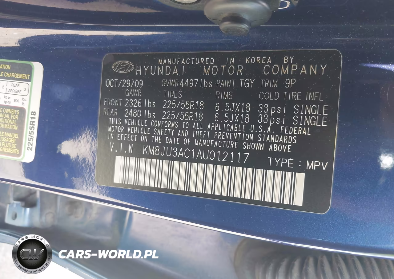 2010 Hyundai Tucson Limited VIN:KM8JU3AC1AU012117 - 9