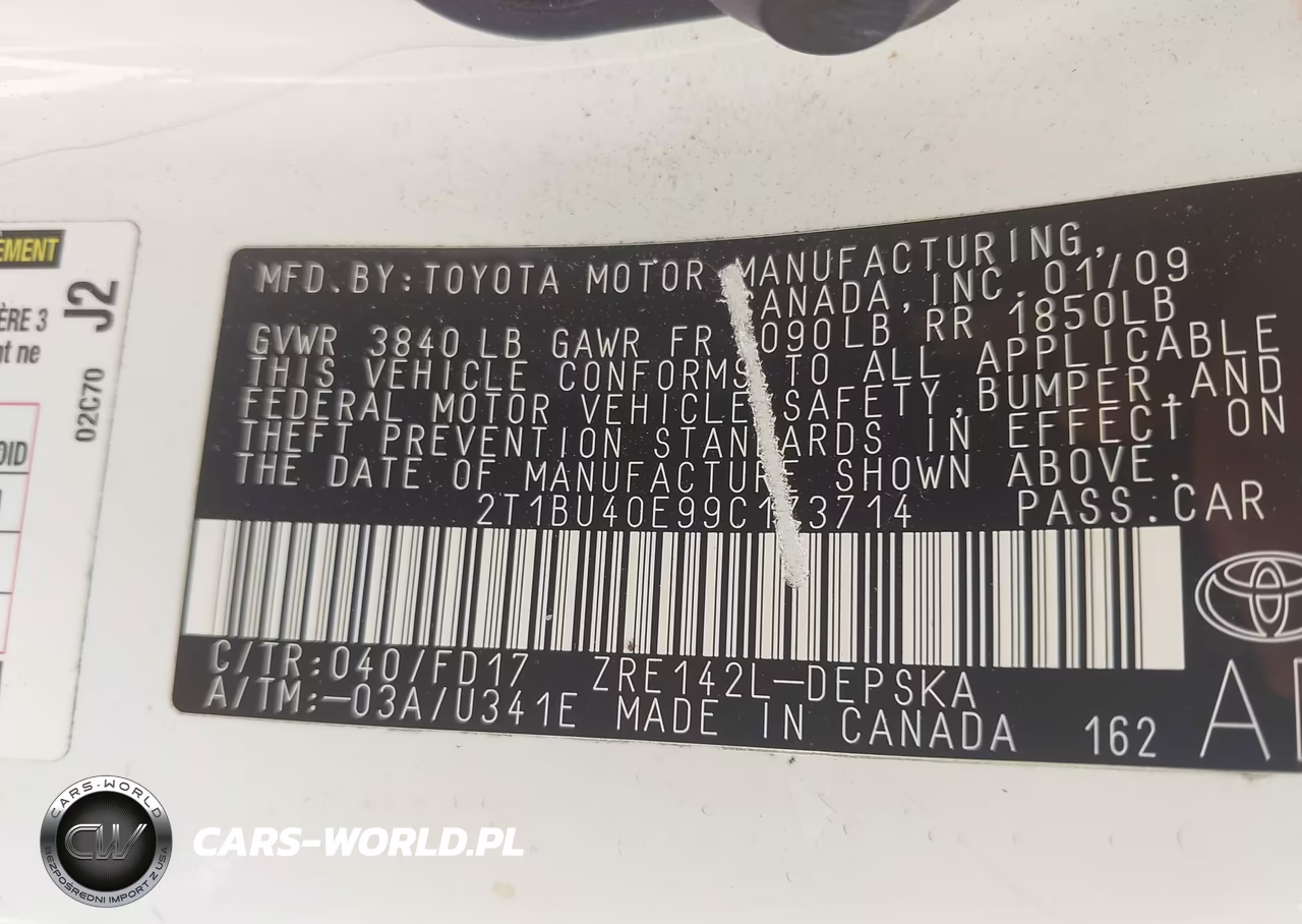 2009 Toyota Corolla S VIN:2T1BU40E99C173714 - 9