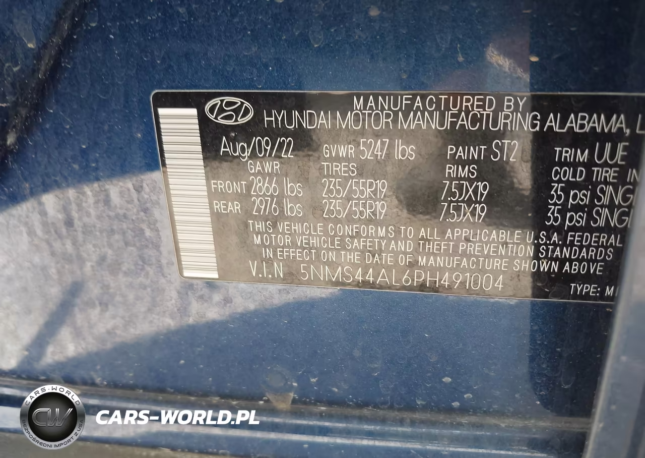 2023 Hyundai Santa Fe Limited VIN:5NMS44AL6PH491004 - 9