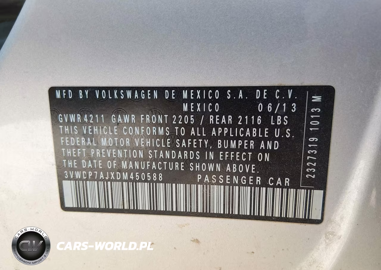 2013 Volkswagen Jetta 2.5L Se VIN:3VWDP7AJXDM450588 - 9