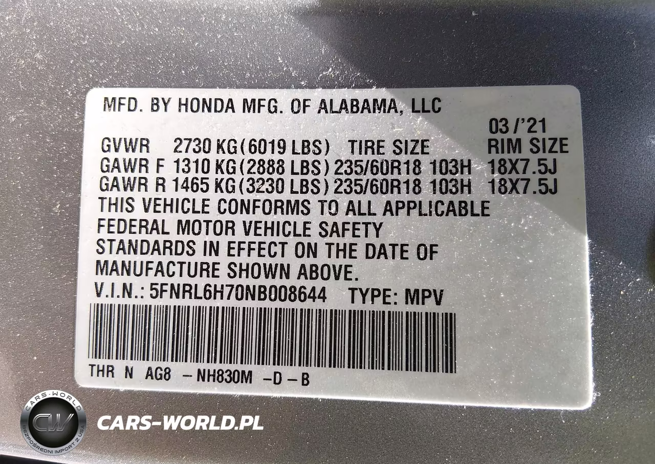 2022 Honda Odyssey Ex-L VIN:5FNRL6H70NB008644 - 9