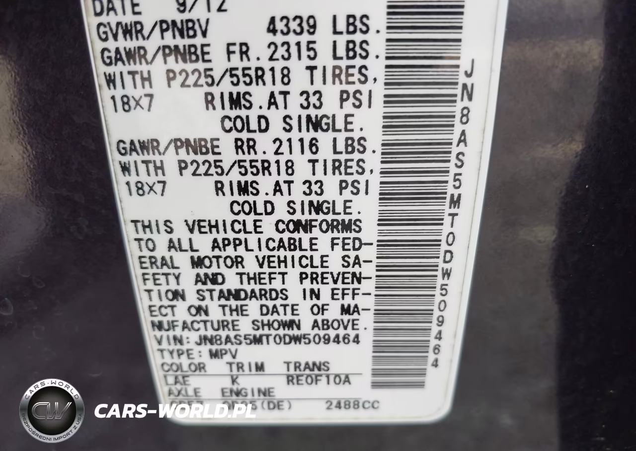 2013 Nissan Rogue Sv W-Sl Pkg VIN:JN8AS5MT0DW509464 - 9