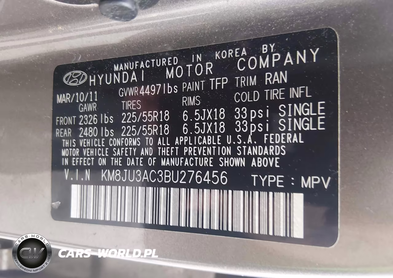2011 Hyundai Tucson Limited VIN:KM8JU3AC3BU276456 - 9