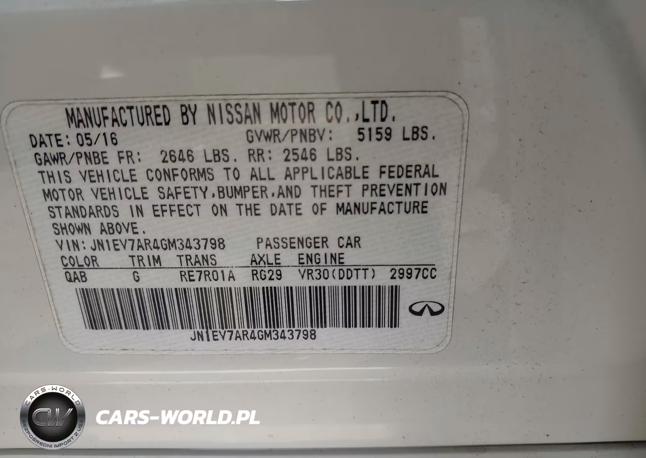 2016 Infiniti Q50 3.0T Premium VIN:JN1EV7AR4GM343798 - 9