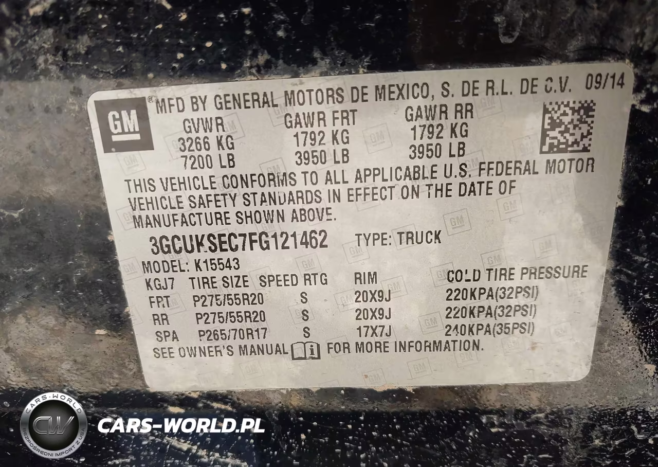 2015 Chevrolet Silverado 1500 Ltz VIN:3GCUKSEC7FG121462 - 9