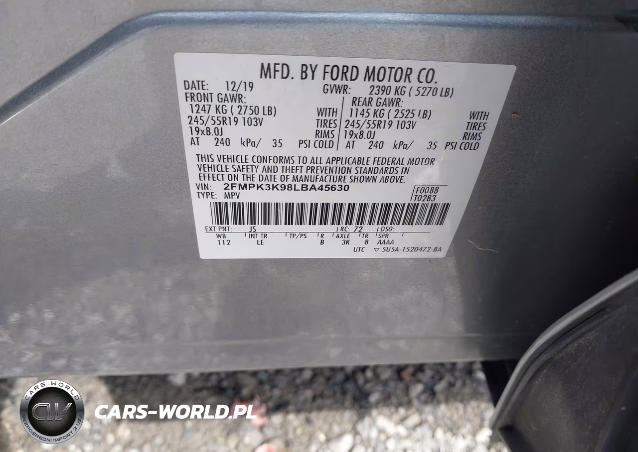 2020 Ford Edge Titanium VIN:2FMPK3K98LBA45630 - 9