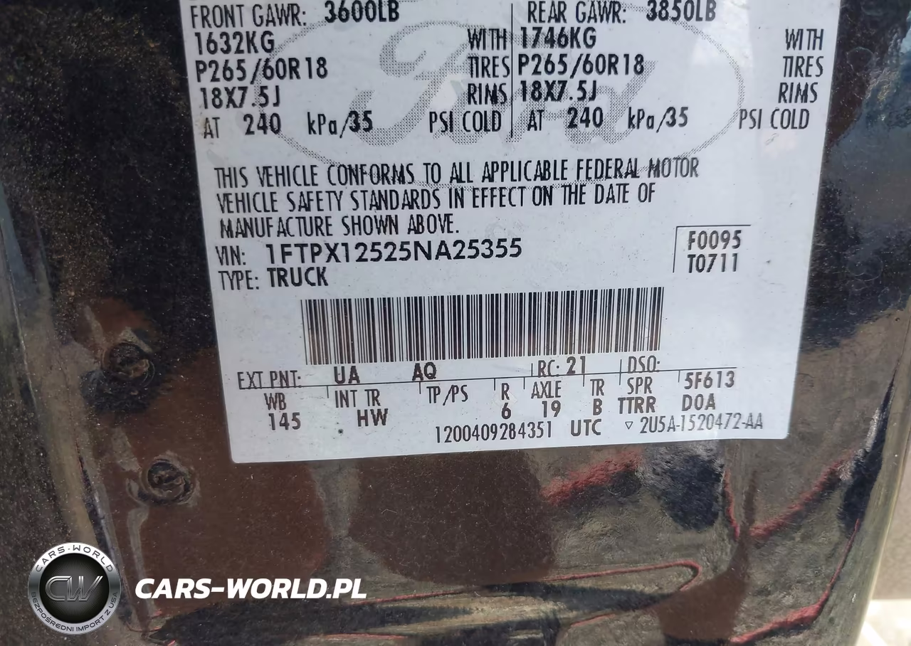 2005 Ford F-150 Lariat-Xl-Xlt VIN:1FTPX12525NA25355 - 9
