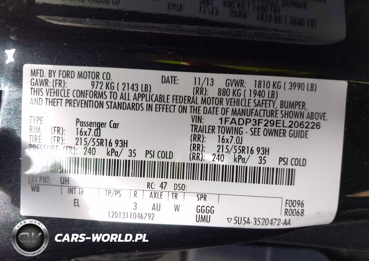 2014 Ford Focus Se VIN:1FADP3F29EL206226 - 9
