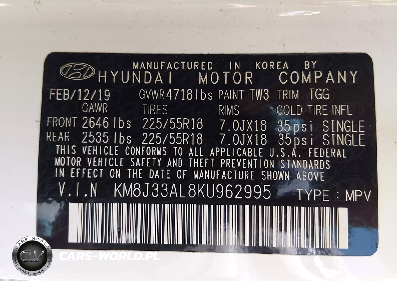 2019 Hyundai Tucson Sel VIN:KM8J33AL8KU962995 - 9
