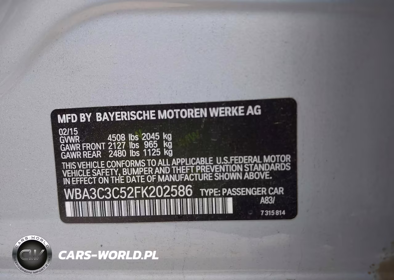 2015 BMW 320I xDrive VIN:WBA3C3C52FK202586 - 9