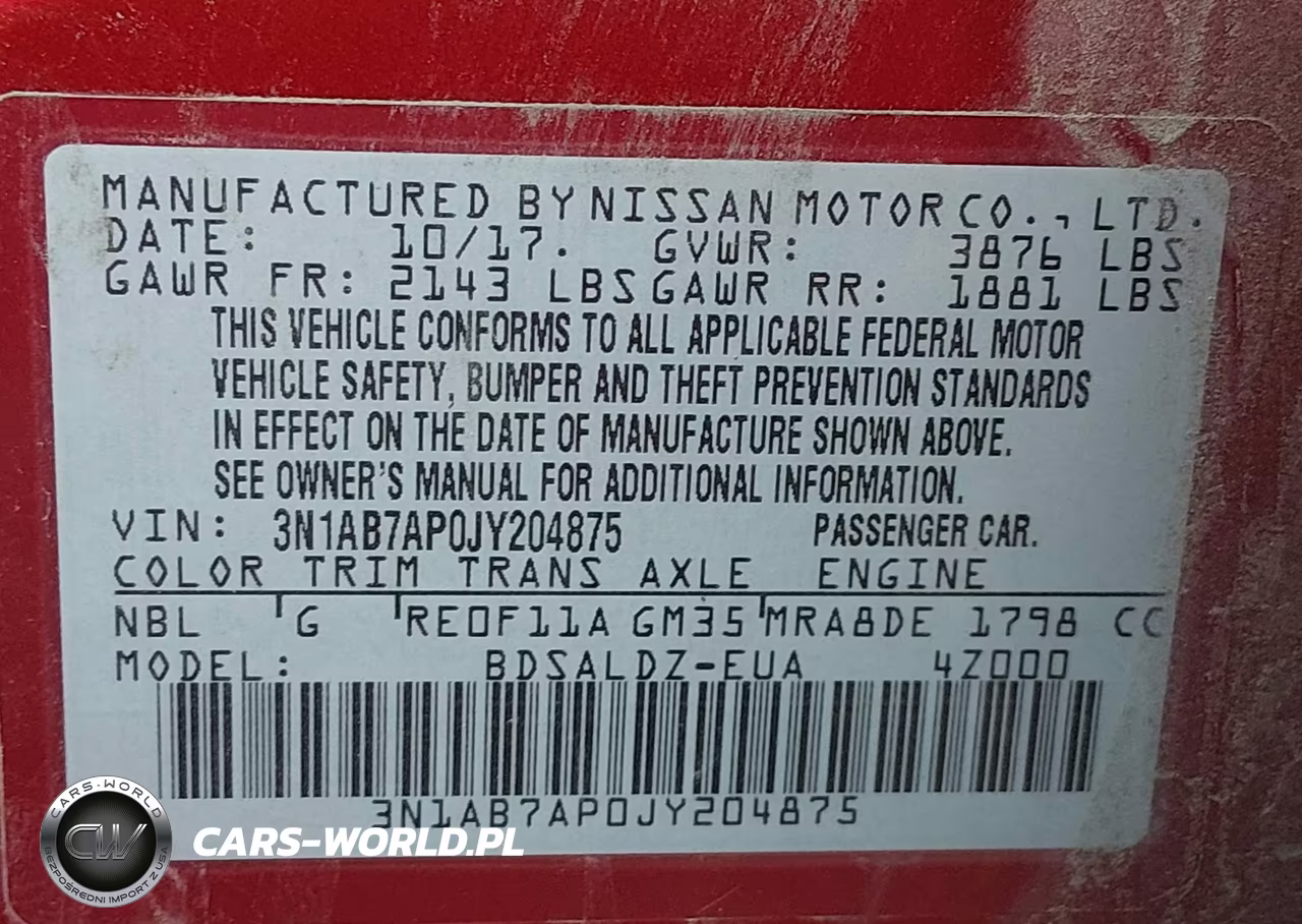 2018 Nissan Sentra Sv VIN:3N1AB7AP0JY204875 - 9