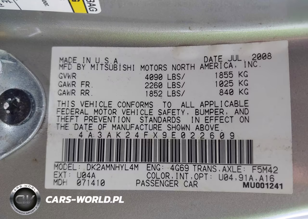 2009 Mitsubishi Eclipse Gs VIN:4A3AK24FX9E022609 - 9
